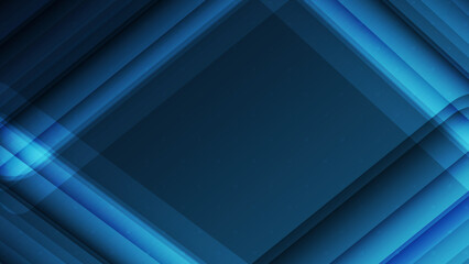 Obraz premium Modern abstract blue transparent geometry pattern background template. Digital network background, vector communication concept, overlapping object, blank space.