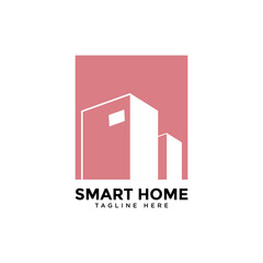 creative smart home logo detailing on clean background