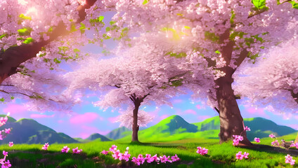 Obraz na płótnie Canvas 桜咲き誇る春のイメージ　風景