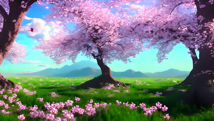 Obraz na płótnie Canvas 桜咲き誇る春のイメージ　風景
