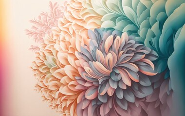 Fototapeta na wymiar Flowers background wallpaper in pastel colors
