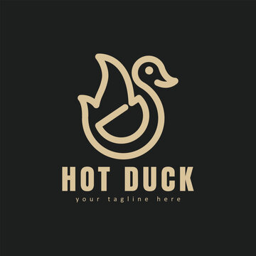 duck goose logo icon vector stock illustration of hipster for cafe and restaurant.