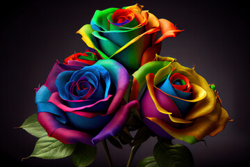 Obraz na płótnie Canvas Amazing multicolored roses