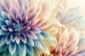 Flowers background wallpaper in pastel colors