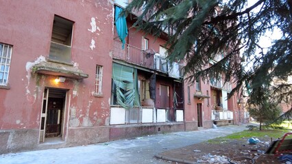 Italy, Milan - Housing emergency in the suburbs Giambellino Lorenteggio - social housing occupied...