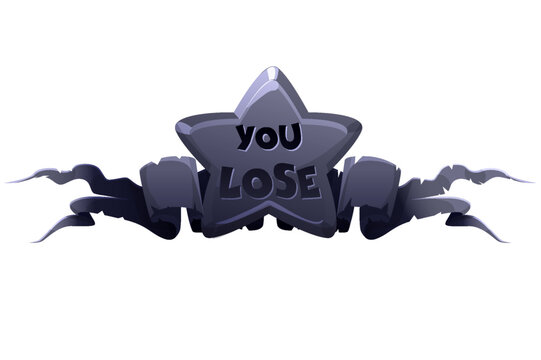 Black star badge you lose, Game award icon