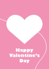 Fototapeta na wymiar happy valentines day 2024 card simple design pink red colours hearts