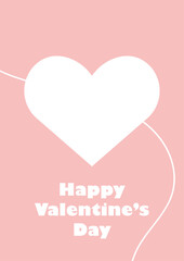 happy valentines day 2024 card simple design pink red colours hearts