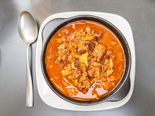 Callos a la Madrileña, a traditional stewed tripe dish. Madrid, Spain.