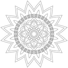 Leaf Flower Petal Coloring Mandala Art Simple Graphic Shape Vector Floral Oriental Outline Vintage Decorative Elements Pattern Illustration Islam Arabic Indian Turkish Mystic Religion Morals Lotus