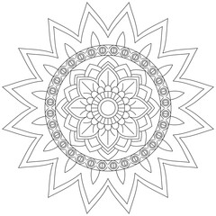 Leaf Flower Petal Coloring Mandala Art Simple Graphic Shape Vector Floral Oriental Outline Vintage Decorative Elements Pattern Illustration Islam Arabic Indian Turkish Mystic Religion Morals Lotus