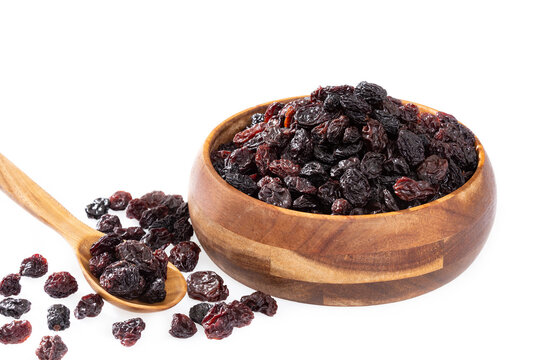 Healthy Food - Nuts Dehydrated Grapes; Photo White Background