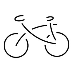 bike icon on white background, vector illustration.