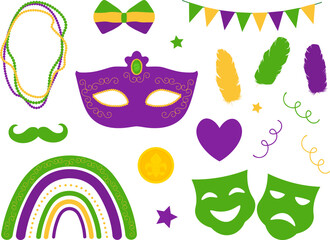 Set traditional mardi gras symbol vector illustration © Ирина Шишкова