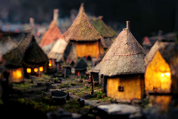 Medieval urban landscape Created with generative AI tools