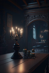 Goth interior Created with generative AI tools