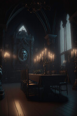Goth interior Created with generative AI tools