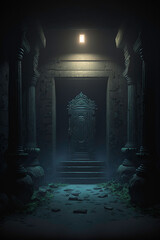 Inside a Dark Tomb - Created with generative AI tools