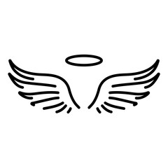 Obraz premium angel wings icon on white background, vector illustration.