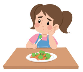 Illustration of a girl with no appetite