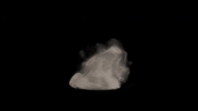 Air vortex dragging white dust. Realistic Natural Tornado Effect. VFX element. Alpha transparency.