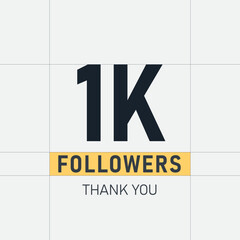 Thank you followers people 1k online social vector image