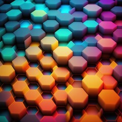 Abstract LGBTQ+ colors pattern, exagon, floor tile texture. Painting, concept art, illustration, wallpaper - Generative AI