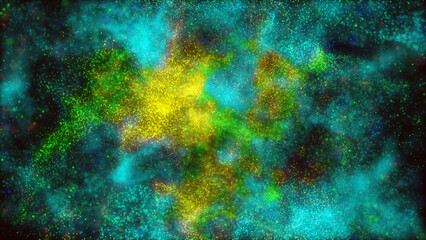 Obraz premium Backlit dust particles with real lens flare. Abstract bokeh background. Shot of Flying Snowflakes Bokeh.