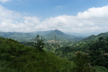 clouds over the mountain in Colombian jungle in Sierra Nevada de santa marta