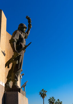 Soldier statue in Martyrs Memorial, North Africa, Algiers, Algeria