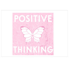 card with butterfly and positive slogan vector