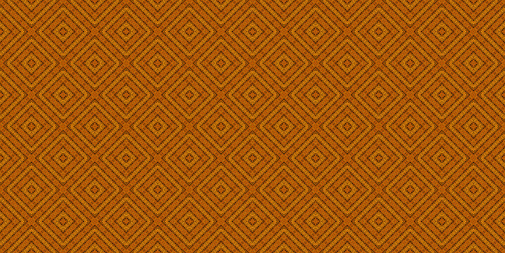 Checked African pattern. Colored and seamless background. Orange color. High definition (HD format). Illustration