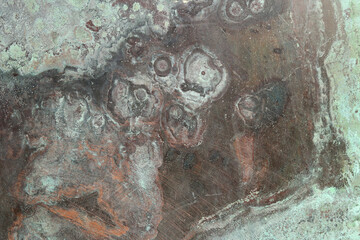 Kupfer oxidiert Patina Grünspan