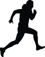 Fototapeta na wymiar male athlete in hoodie running uphill