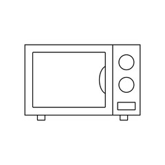 Simple microwave oven icon in a line style. Vector kitchen element isolated on a white background