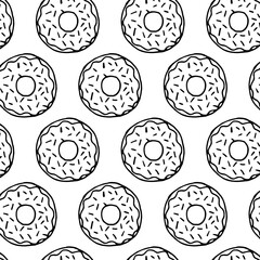 donut illustration pattern on white