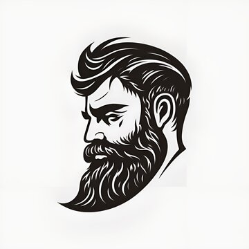 recommend clip art: bearded man logo, generative AI