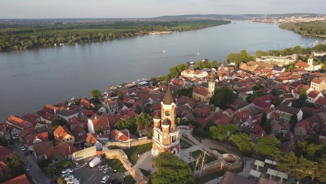 Drone view of Zemun, Belgrade, Serbia.