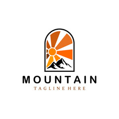 Mountain adventure and outdoor logo design Vector