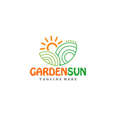 sun and garden line art logo 