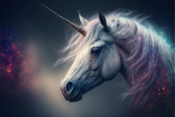 Obraz na płótnie Canvas Amazing lovely unicorn background design, colorful isolated high resolutions generative ai