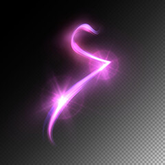 Light whirl. Curve neon line light effect. Glowing blue purple curved line for gaming industry advertising web design.	
