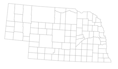 Highly Detailed Nebraska Blind Map.