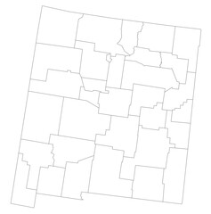 Highly Detailed New Mexico Blind Map.