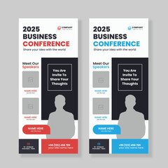 Business Event Roll-up Banner, stand banner, Vertical business roll up banner, Conference Roll-up