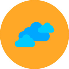 Clouds Multicolor Circle Flat Icon