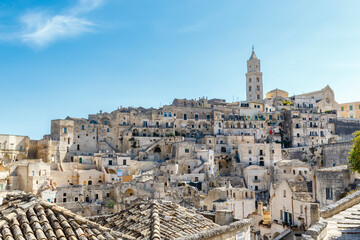 Obraz premium A view at the cathedral and the old center of Matera, Basilicata, Italy - Europe