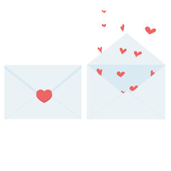 Valentines with hearts. Letter to Valentine's Day.