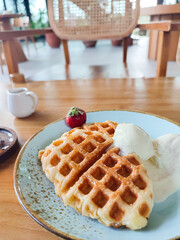 waffles with jam