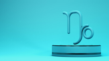 Capricorn zodiac sign 3d illustration. 